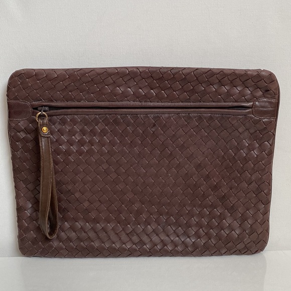 Jay Herbert woven leather clutch handbag